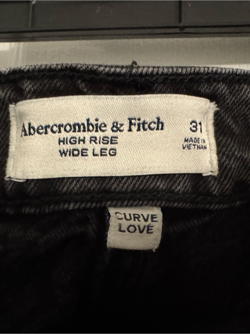 Abercrombie & Fitch Black High-Rise Wide-Leg Jeans Curve Love - Picture 5 of 5